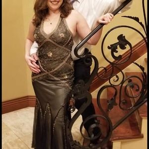 Embroidered Evening Gown